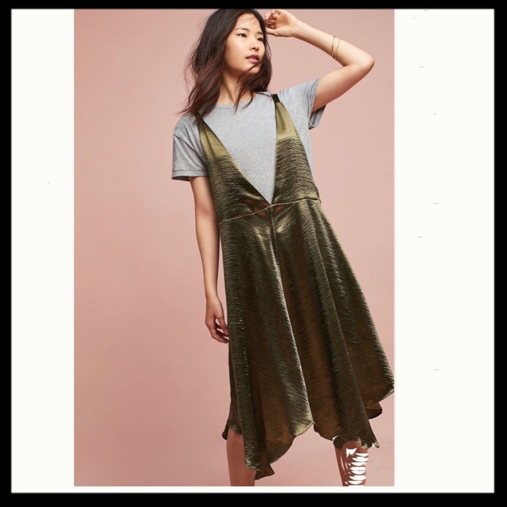 Anthro Maeve Tee Layered Slip Dress
